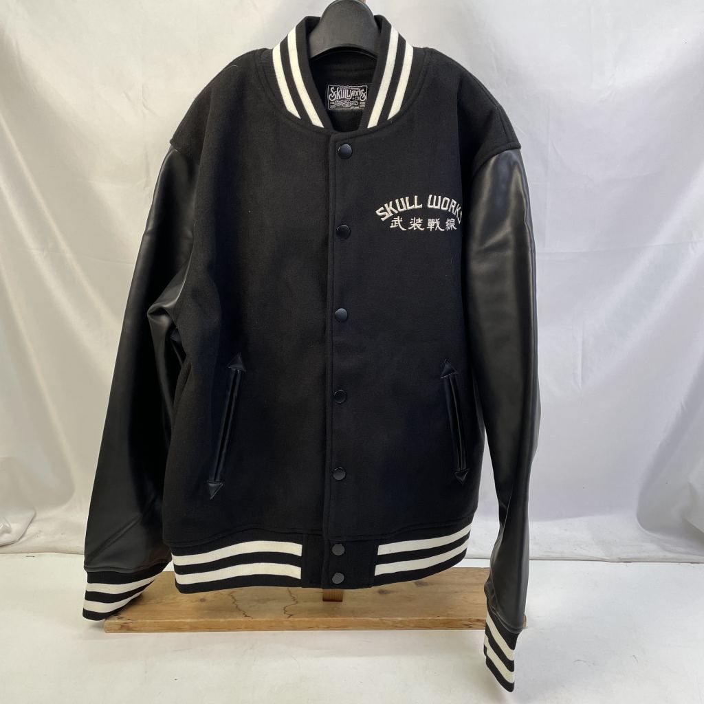 未使用級 美品 FREEDOM レザージャケット 36 ブルー×ホワイト 本革