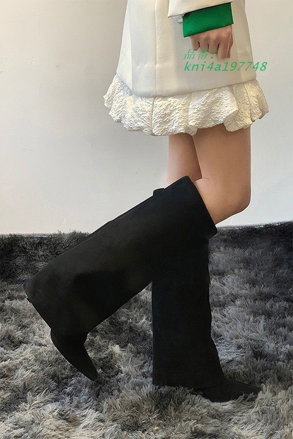 美脚ロングブーツ ニーハイブーツ 美脚 ストレッチ 厚底 ロング ハイヒール ブーツ 疲れない 歩きやすい 通勤 痛くない ダンス kni4a197748