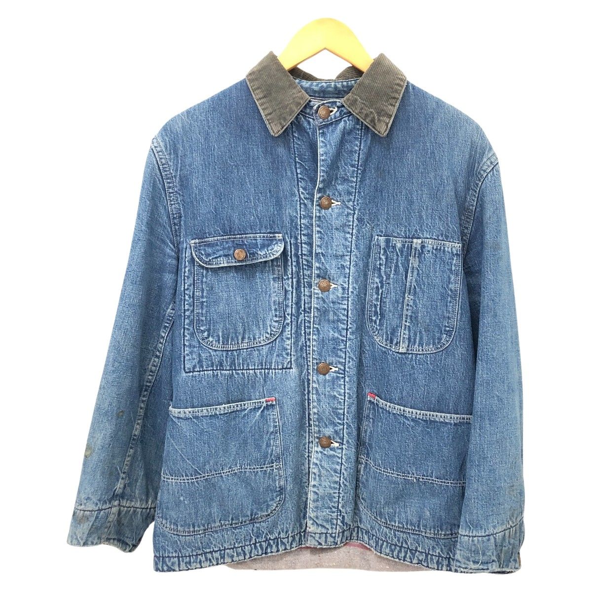 □□70s Pioneer ジャケット カバーオール 38 裏地ブランケット付 古着 インディゴ