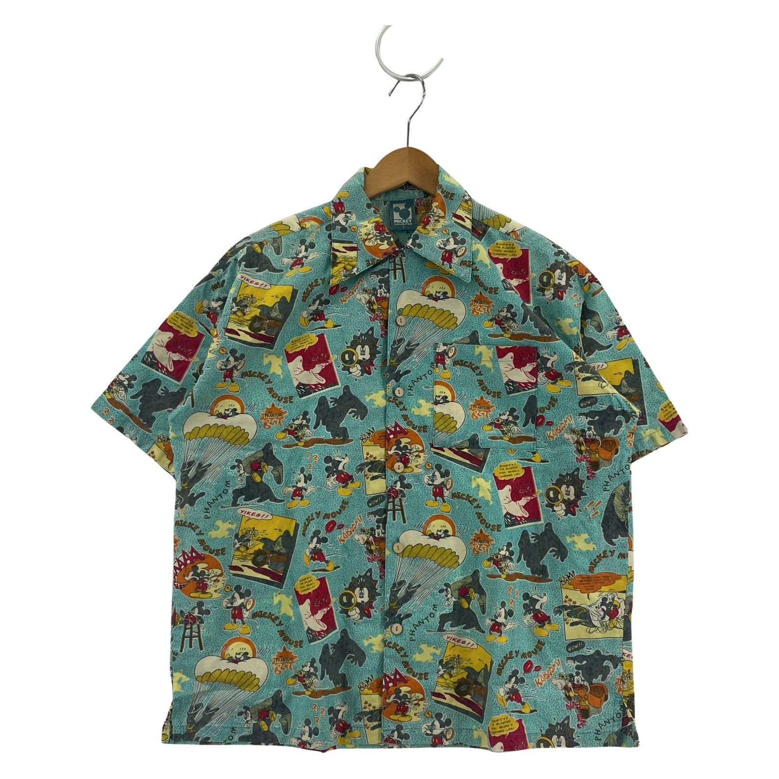 MICKEY UNLIMTED ミッキー アンリミテッド 総柄半袖シャツ sizeS