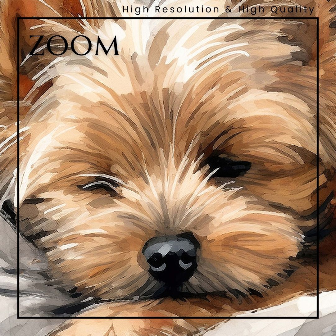 夢心地 オファー - ヨークシャーテリア犬の子犬 No.2】ジークレー版画