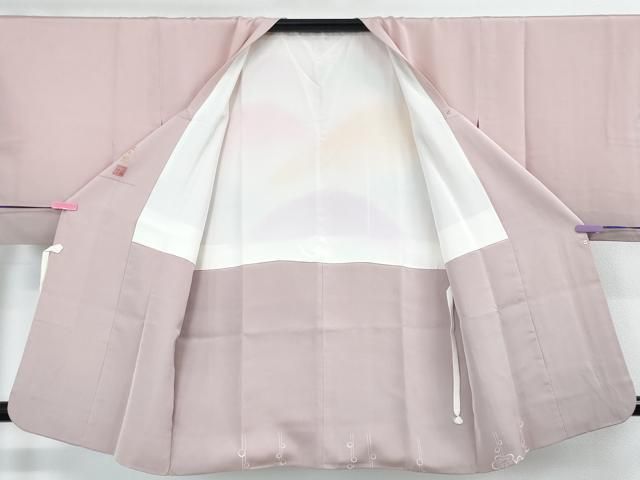 平和屋本店□極上 人間国宝 福田喜三郎 道行コート 刺繍 槍梅 虹色地