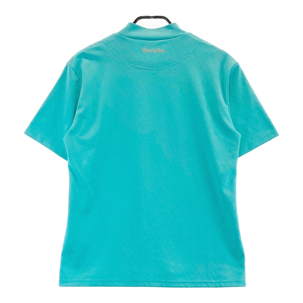 サイズ L RESURRECTION レザレクション ハイネック半袖Tシャツ 総柄 ジャガード ブルー系 240101537809 ゴルフウェア メンズ ストスト