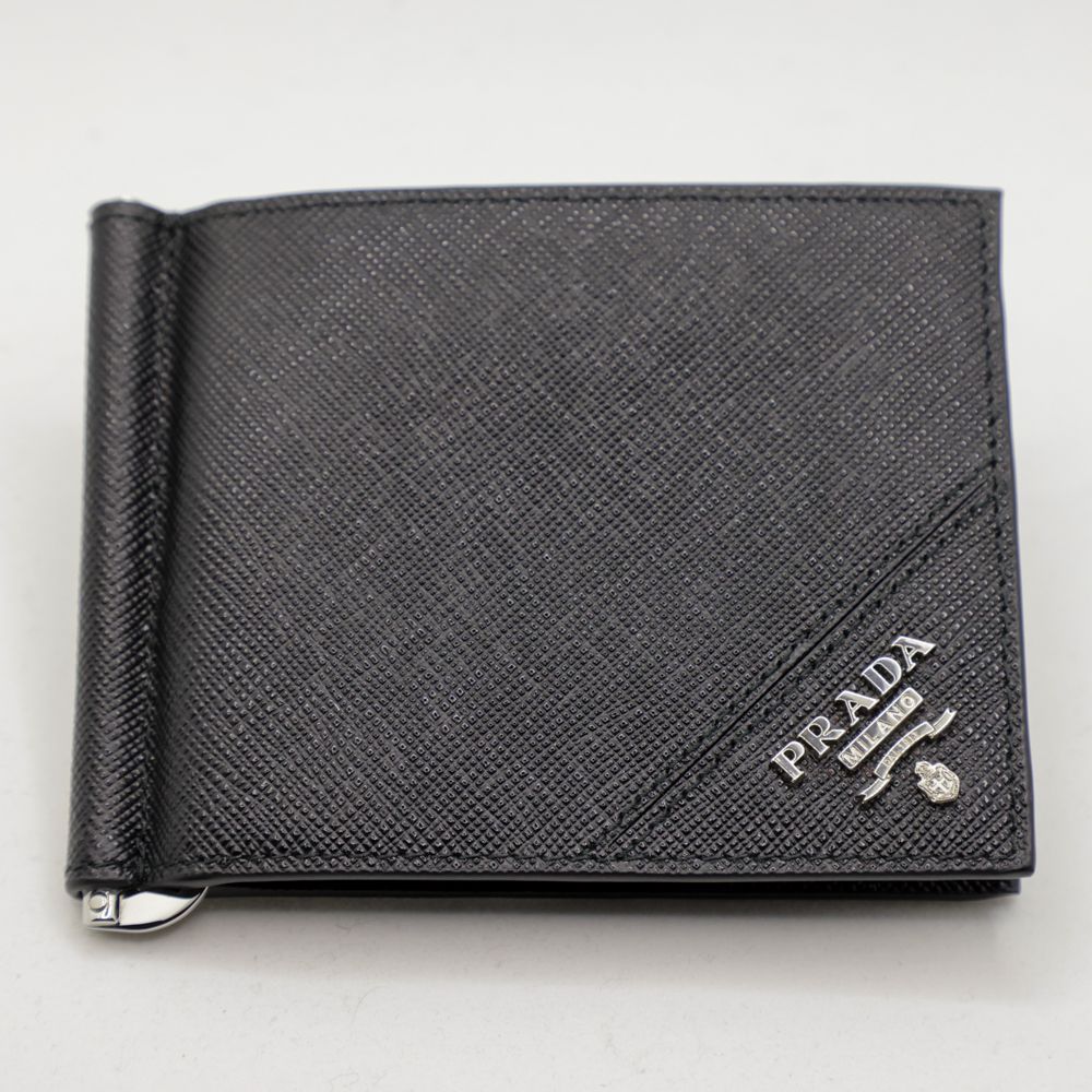 プラダ PRADA サフィアーノ 二つ折り 財布 マネークリップ付き