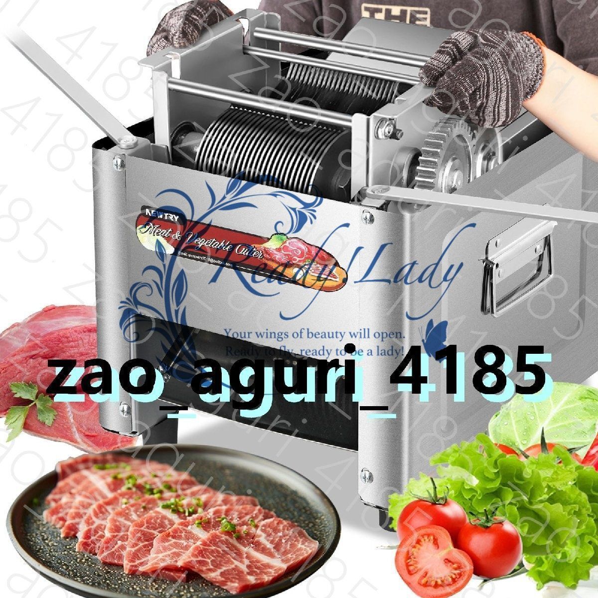 電動肉スライサー アルミ製 厚さ調整機能付き 電動スライサーの