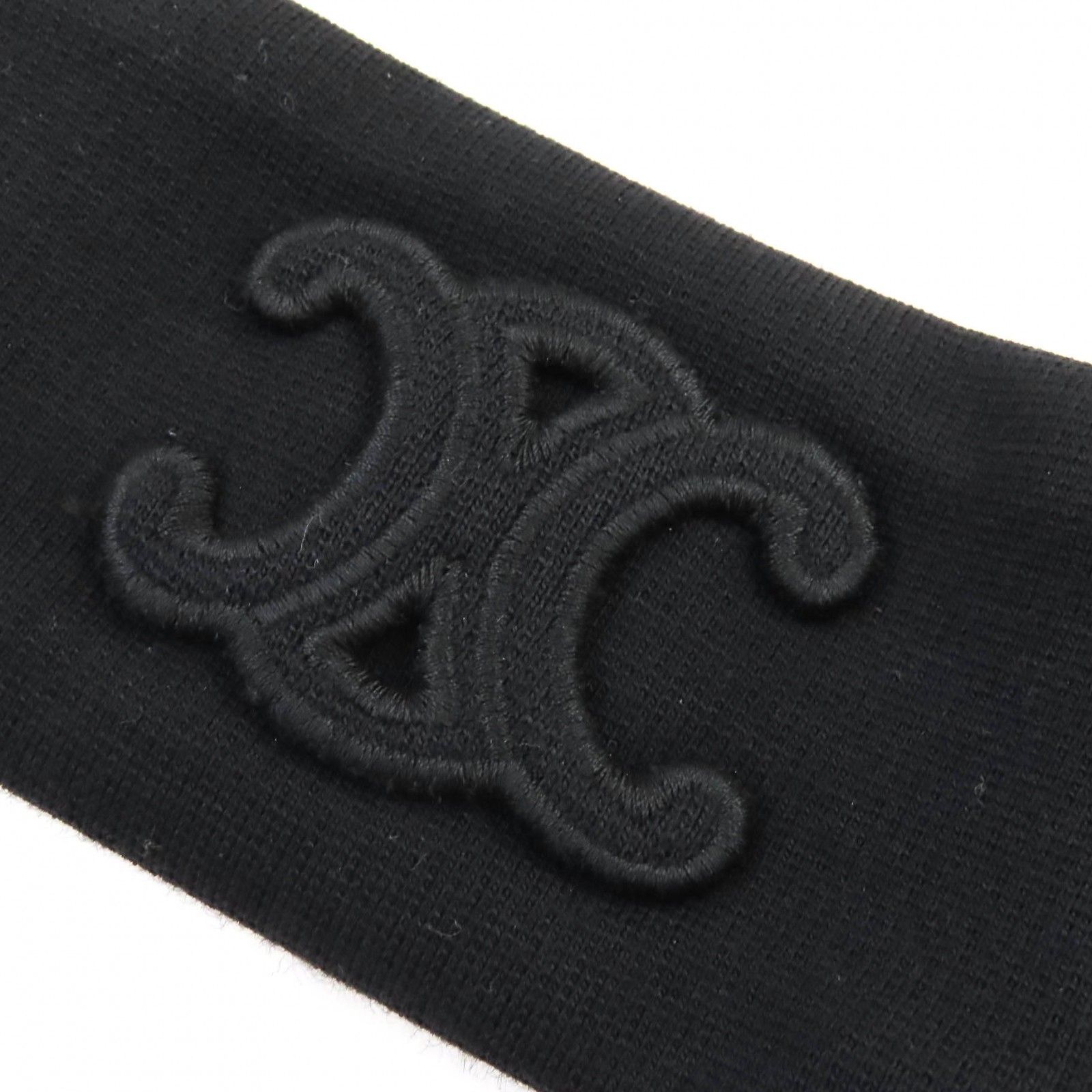 CELINE ニット ヘアバンド 極美品△CELINE セリーヌ ウール100