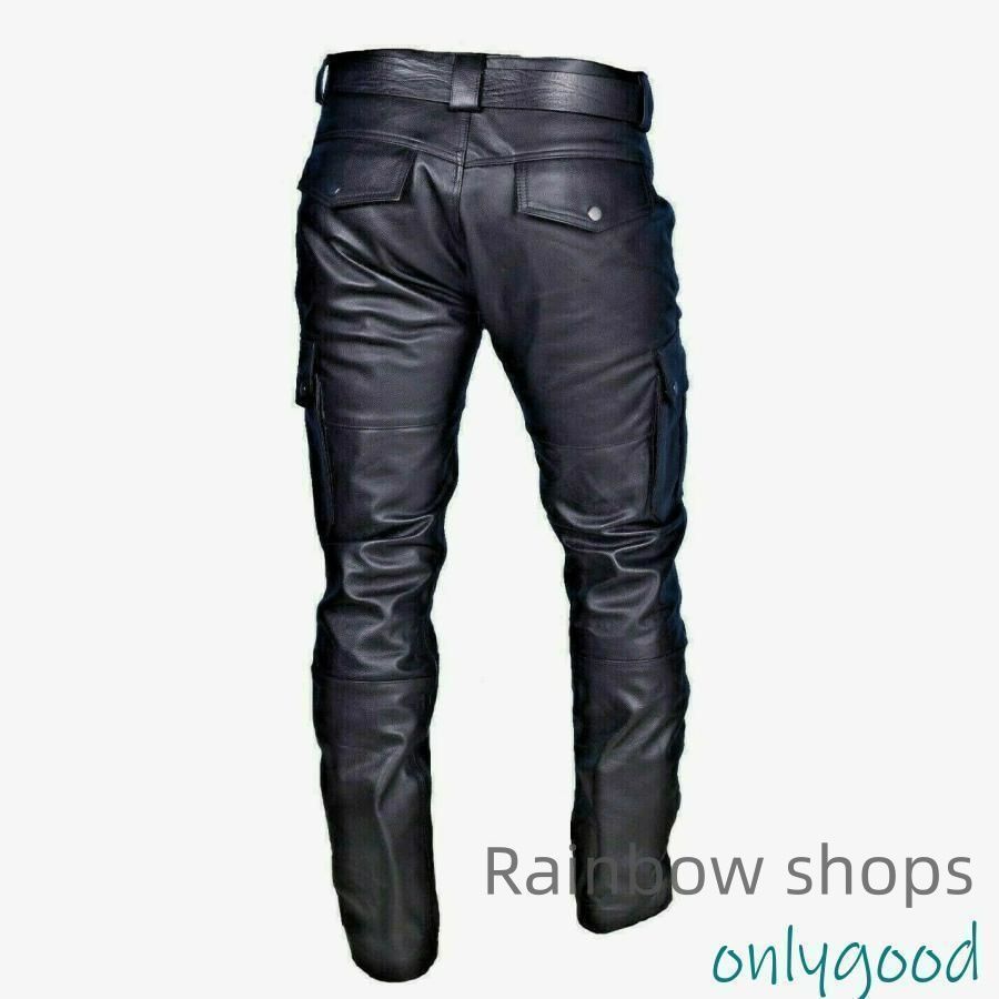 【新品未使用】バイクパンツ 革 バイク用 ライダーパンツ ライディング 通気 防風 耐磨 プロテクター装備 腰用 膝用 夏 秋 冬 occp167