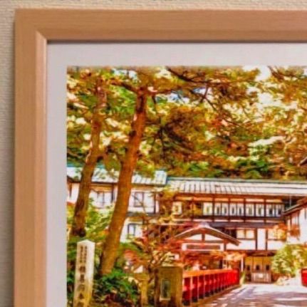 ジブリアート10 千と千尋の神隠しより「四万　積善館」25cm×34cm額装 ジブリアート10 千と千尋の神隠しより「四万積善館」25cm×34cm額装