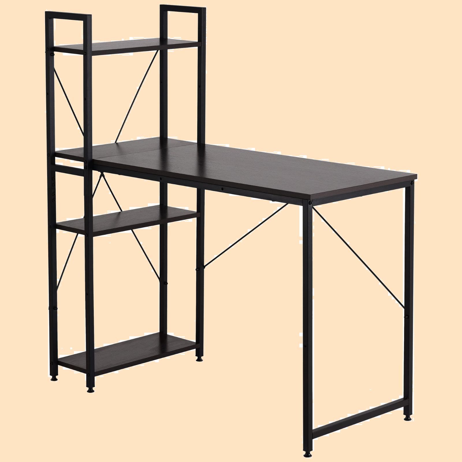 パソコンデスク ロータイプ デスク 一体分離両用 3段シェルフ付 左右