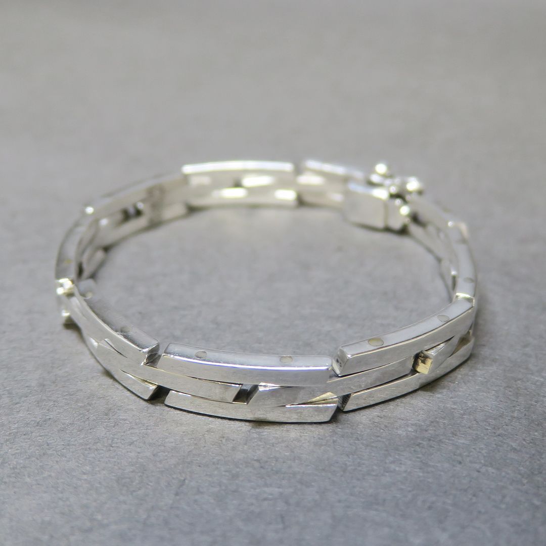 シルバー スターリング SV925 リンクデザイン ブレスレット 40.9g -buys