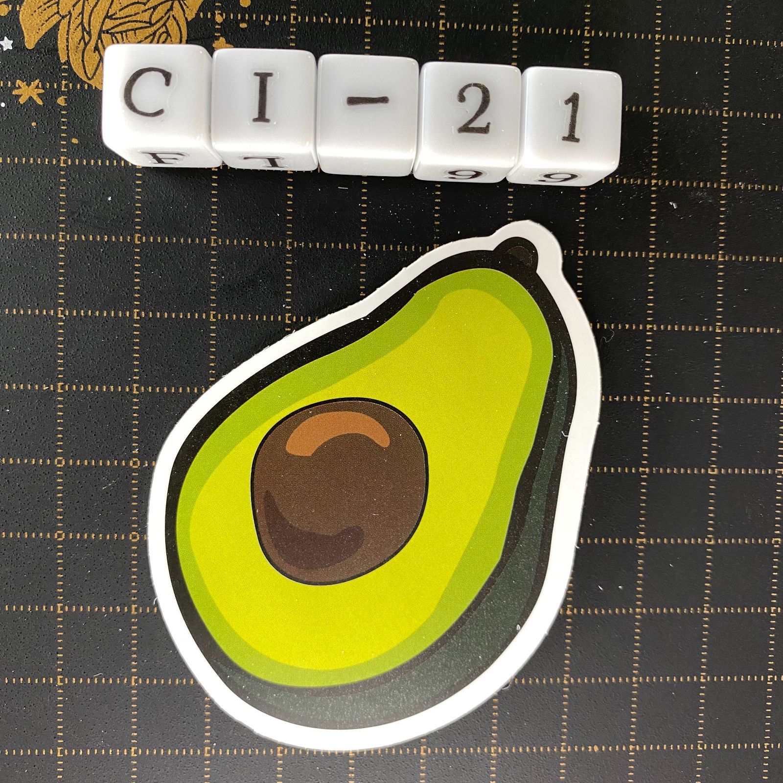 防水ステッカー アボカド イラスト かわいい ポップ カラフル CI