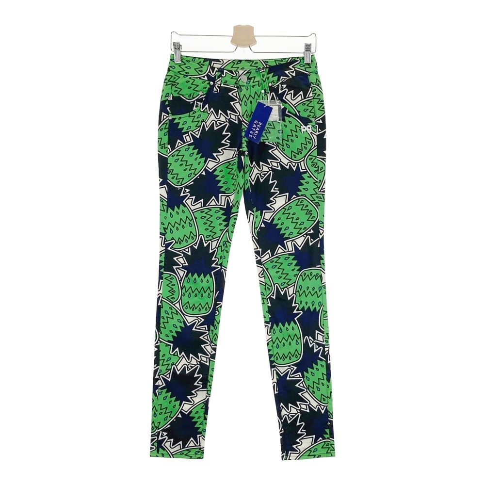 サイズ 0 PEARLY GATES パーリーゲイツ ストレッチパンツ パイナップル柄 グリーン系 240101538269 ゴルフウェア レディース ストスト