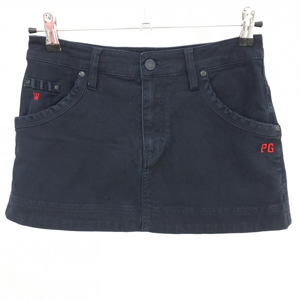 パーリーゲイツ スカート ネイビー ロゴレッド ティー装着可