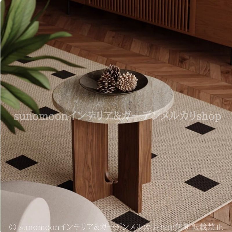 円形 サイドテーブル ナチュラル ぬくもり おしゃれ かわいい 上質感 インテリア ラウンド コンパクト モダン コーヒーテーブル リビング