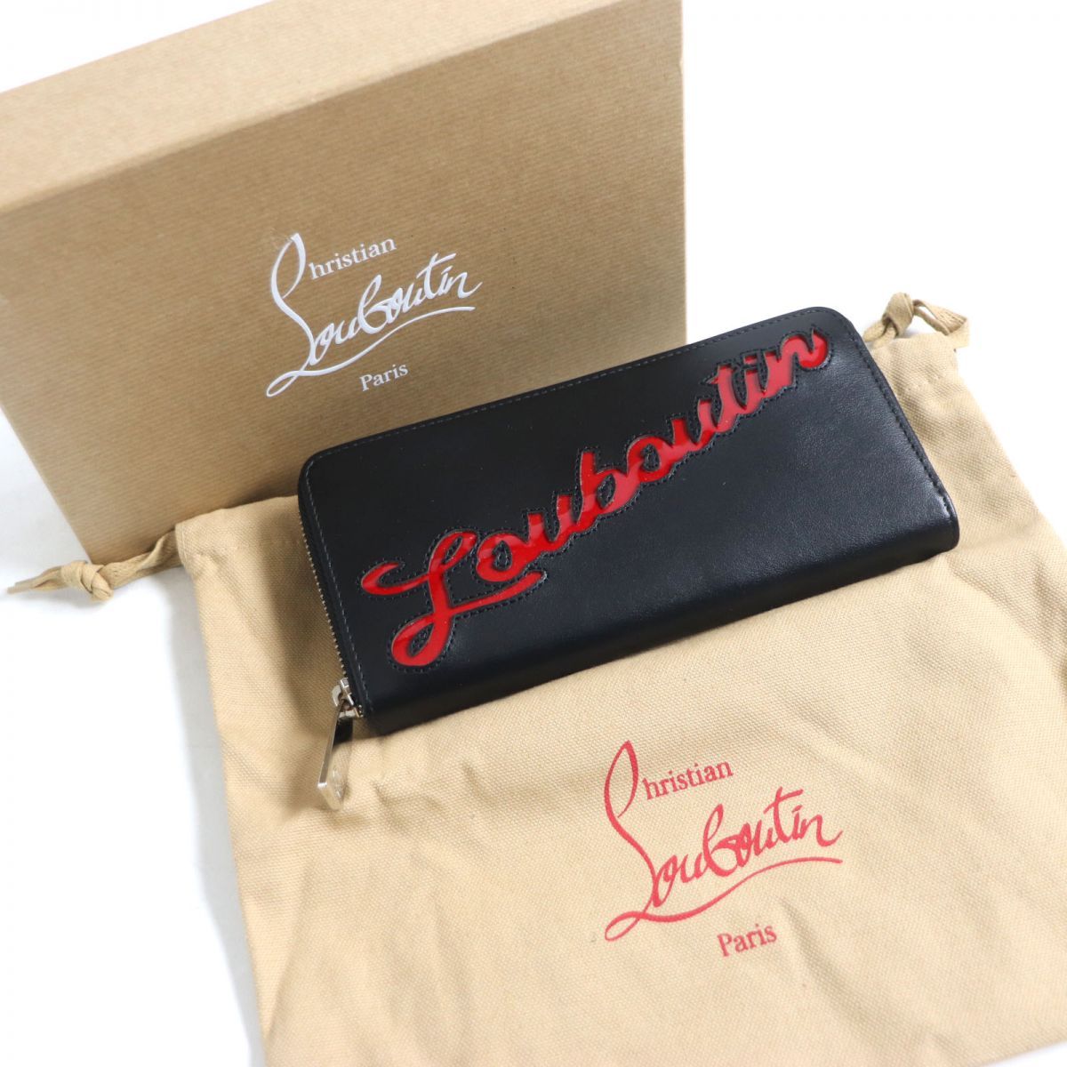 極美品□クリスチャンルブタン 3195121 W PANETTONE WALLET パネトーネ  