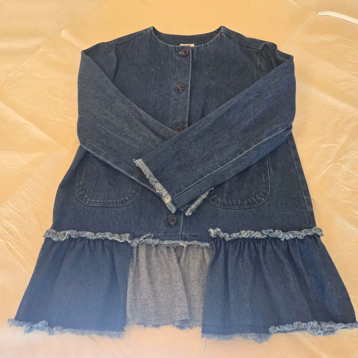 ルラビ デニム フリル 装飾 ジャケット 145 11 y