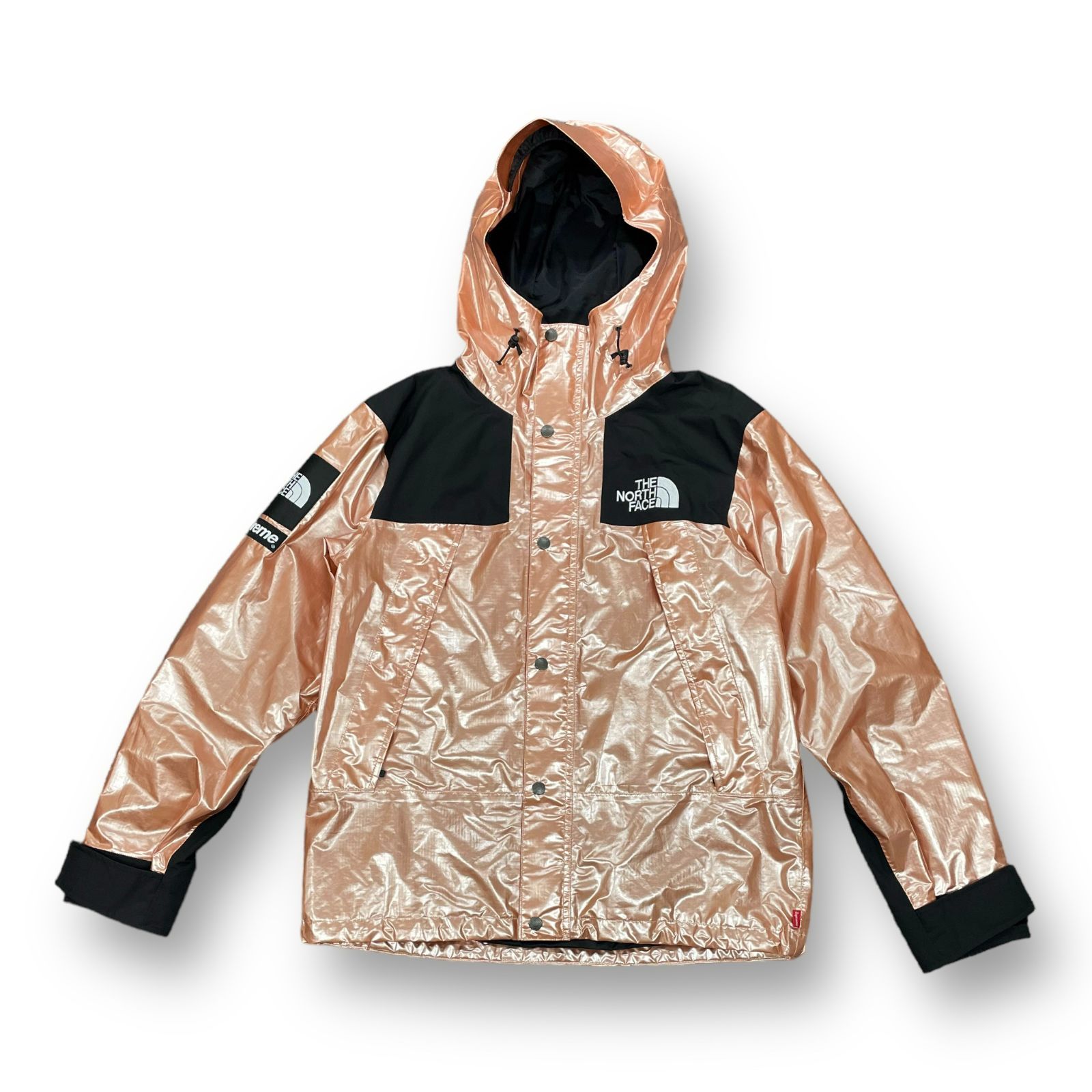 Supreme×The North Face 2018SS Metallic Mountain Parka Gold シュプリーム×ノースフェイス メタリックマウンテンパーカー ゴールド ナイロンジャケット ブルゾン ゴールド サイズS【221213】【新古品】【me04】ナイロン100%裏地