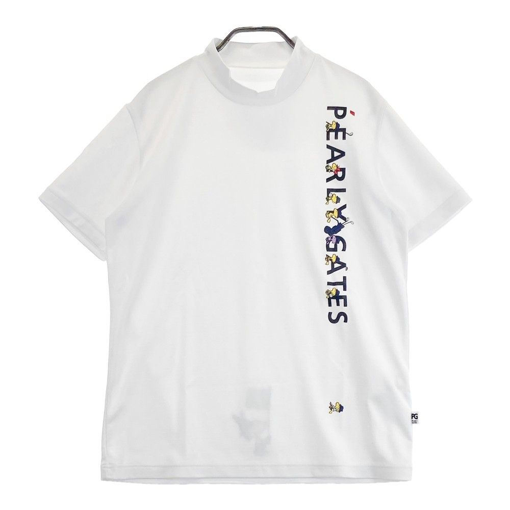 サイズ 4 PEARLY GATES パーリーゲイツ ×PEANUTS 2025年モデル モックネック 半袖Tシャツ ウッドストック柄 ホワイト系 240101417573 ゴルフウェア メンズ ストスト