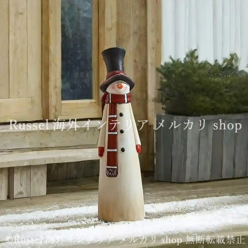 ガーデンオブジェ 雪だるま クリスマス 樹脂 冬 ゆきだるま かわいい