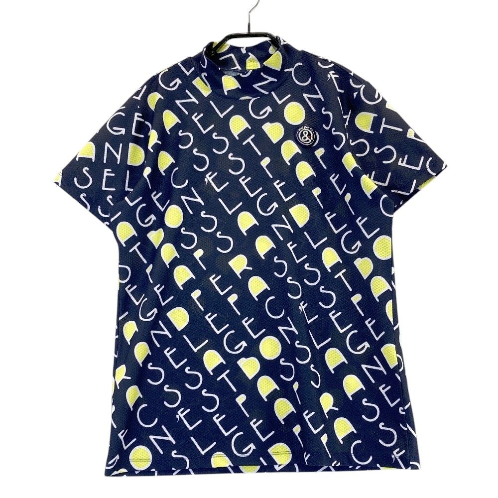 サイズ：L AND PER SE アンパスィ 2024年モデル ハーフジップ 半袖Tシャツ パイル地 総柄 ホワイト系 [240101474002] ゴルフウェア レディース ストスト AND PER SE アンパスィ 2024年モデル ハーフジップ 半袖Tシャツ