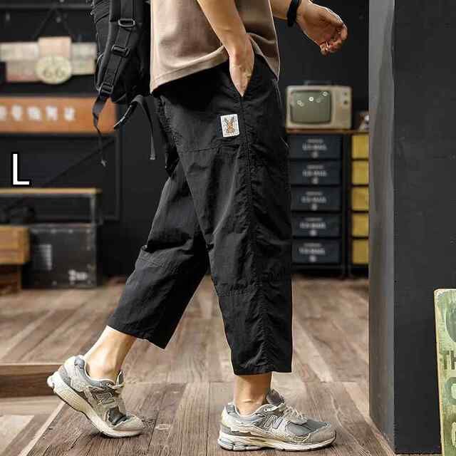 [L ]秋冬 コーデ メンズ  服 シンプル ファッション オシャレ 大人 かっこいい 大きいサイズ ストリート 紳士服  速乾 九分丈 カジュアル パンツ ストレート カーゴ パンツ 