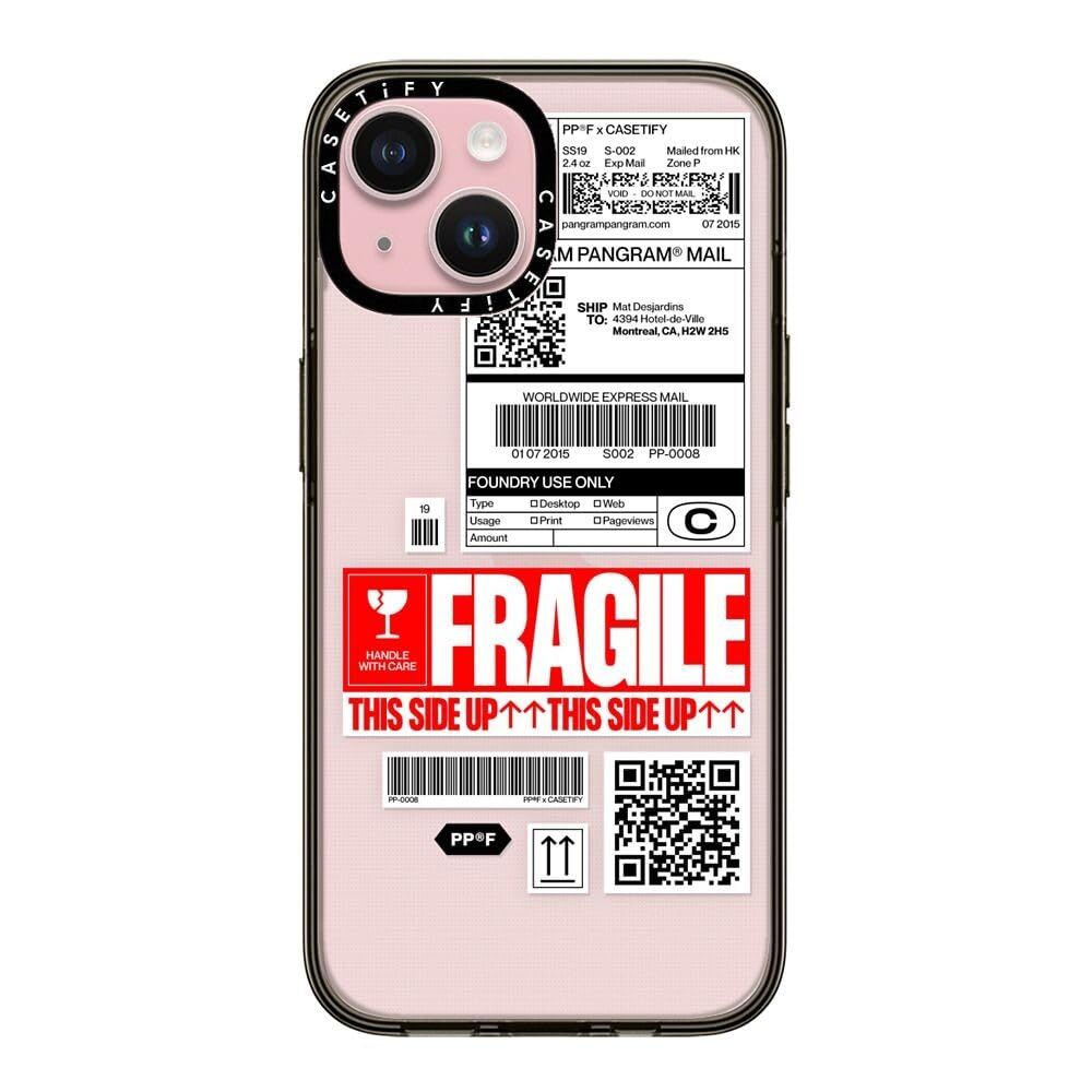 CASETiFY コンパクト iPhone 15 ケース MIL規格準拠 (2x MIL-STD-810G) / 1.2mからの落下テストをクリア - PP-0008 - クリア ブラック