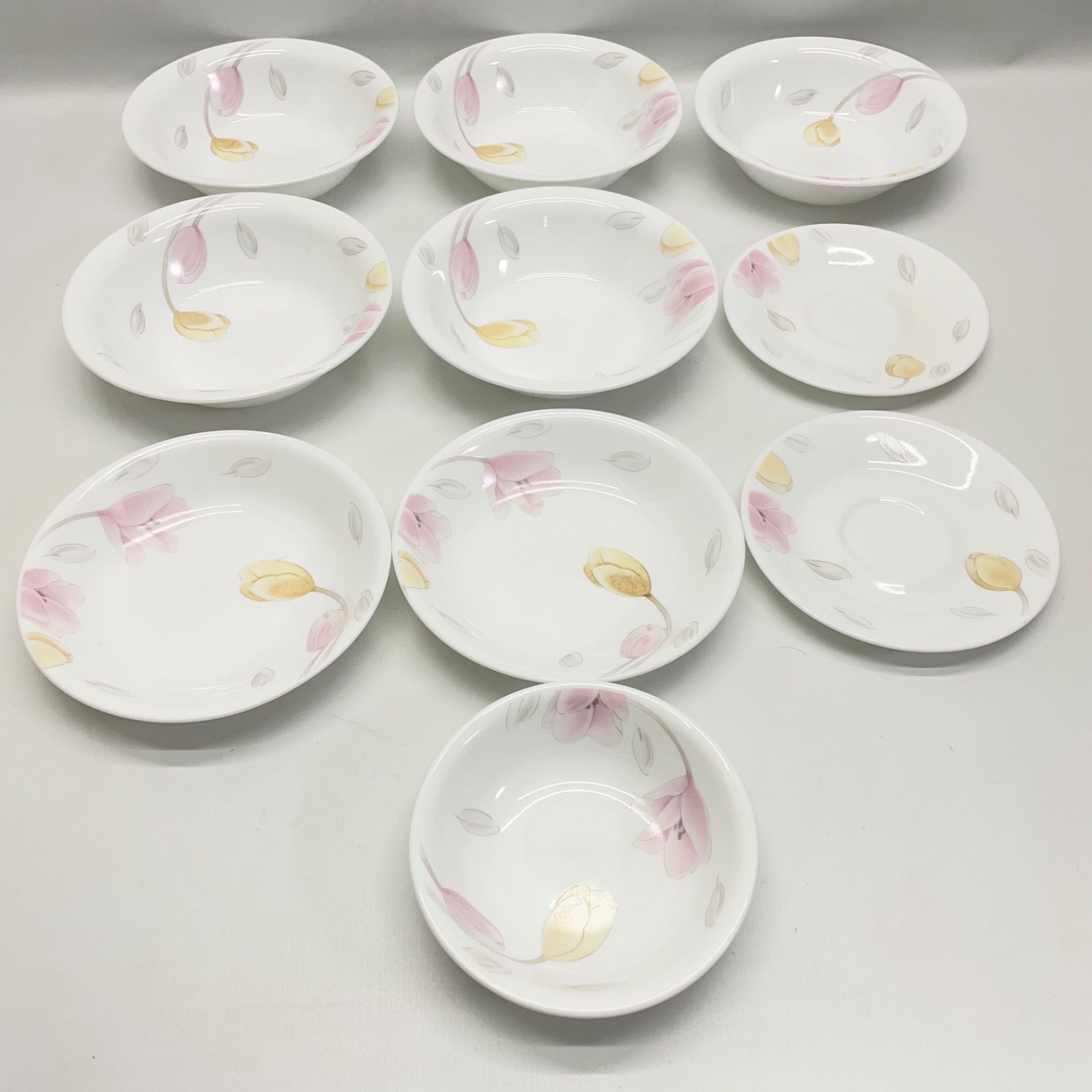 □CORELLE コレール チューリップ柄 食器セット まとめ売り 4 □CORELLE コレール チューリップ柄 食器セット まとめ売り 4