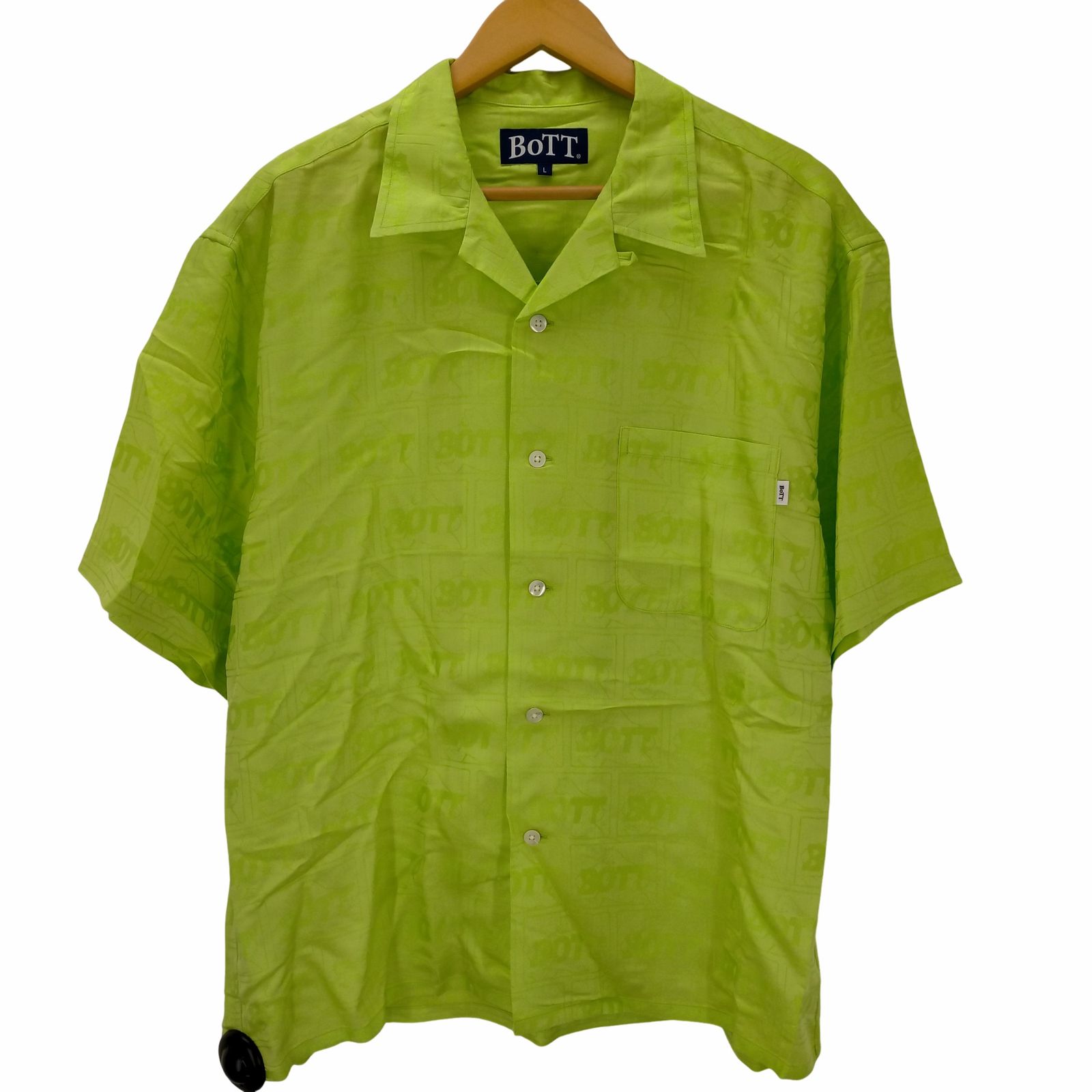 ボット BOTT Jacquard Satin S/SL Shirt ジャガード メンズ import：L 