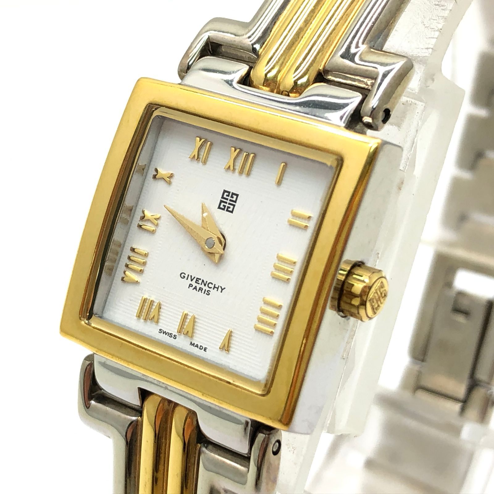 GIVENCHY 腕時計 ゴールド×シルバー スクエア 稼働品 1-892 - ウルトラ