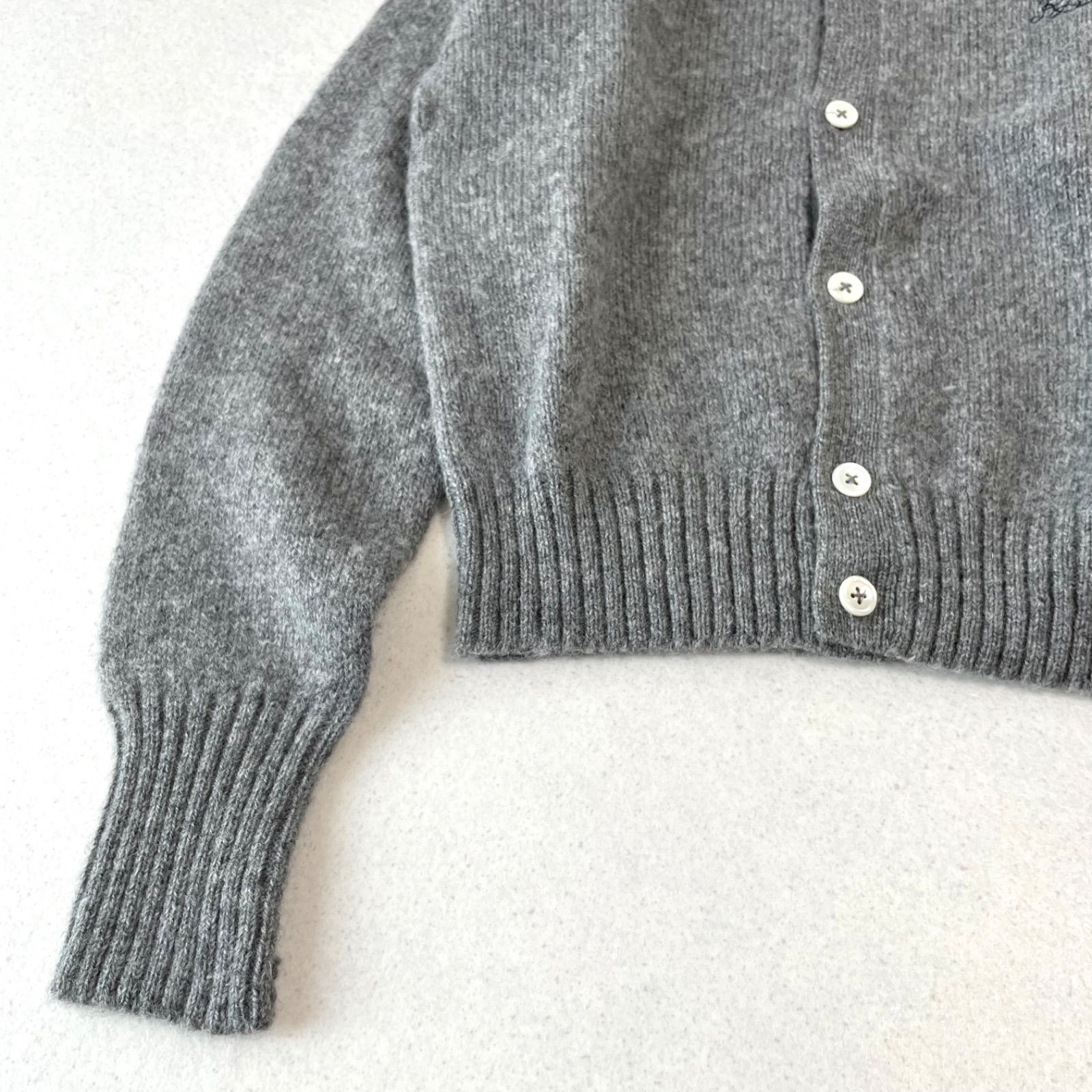 【美品✨】現行✴︎ ポロラルフローレン　ケーブルニット　カーディガン　刺繍　M ラルフローレン 】 グレー ケーブル ニット カーディガン