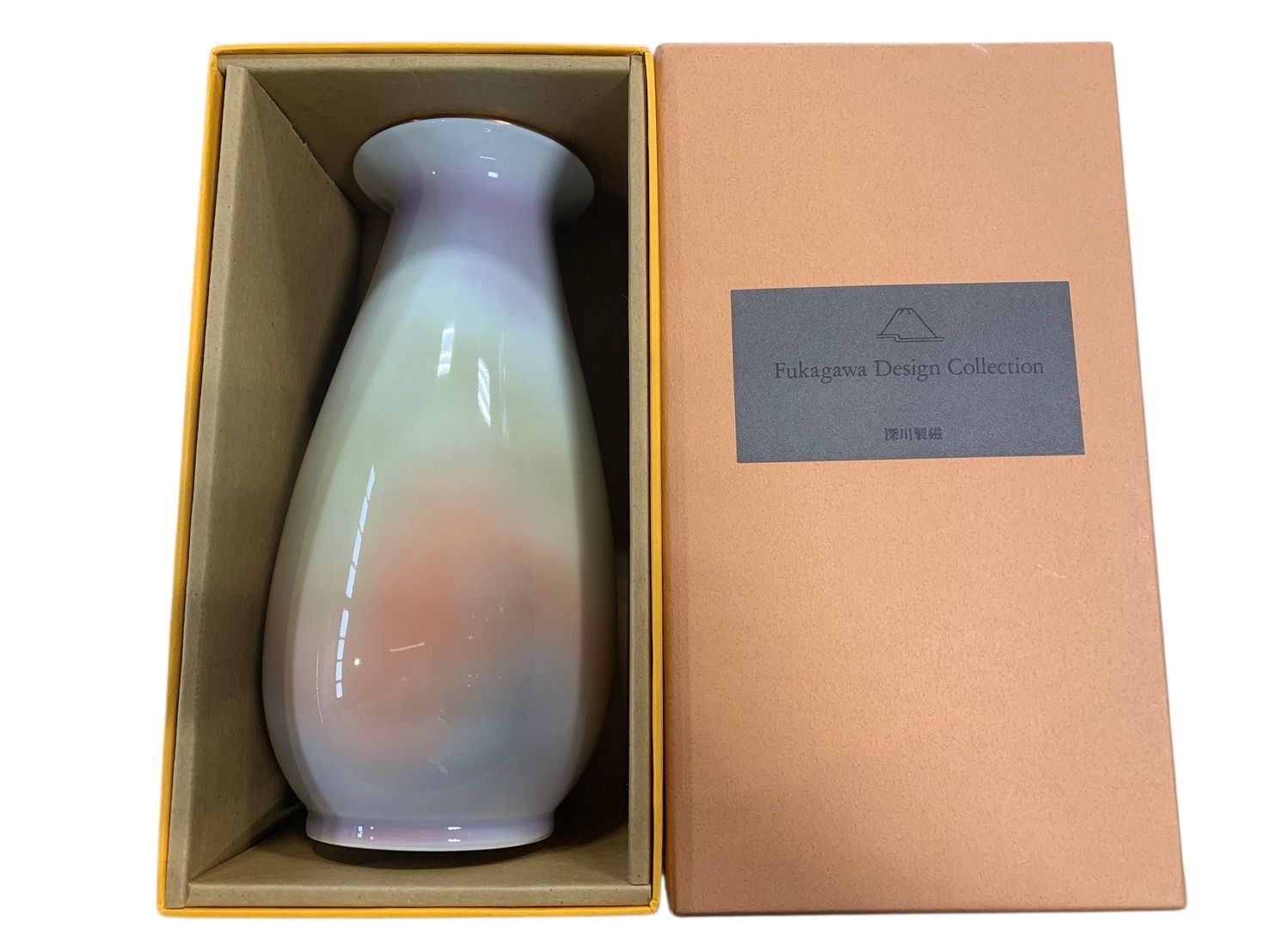 深川製磁 花瓶   新品未使用！ 1254 深川製磁 染付花鳥 大花瓶 42cm 未使用 花瓶・フラワースタンド