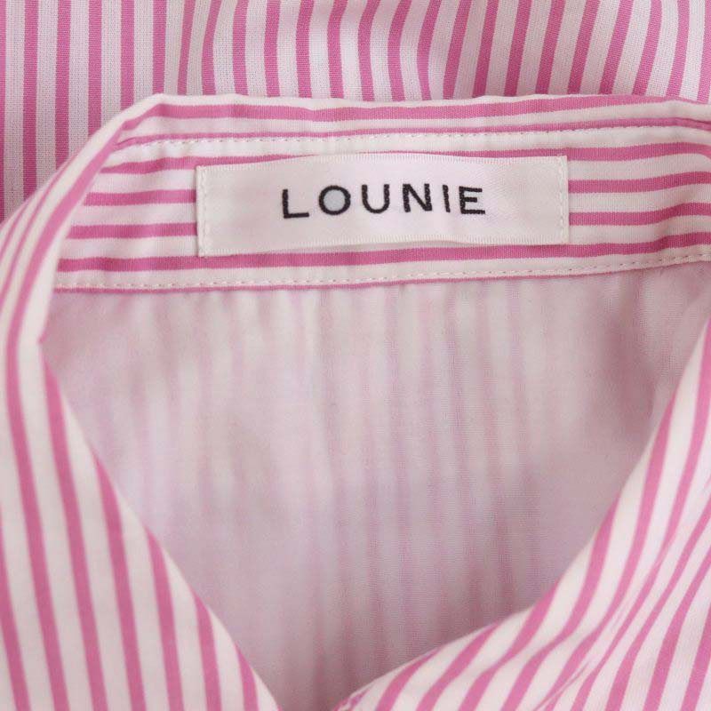 ルーニィ LOUNIE 24SS ストライプシャツワンピース 長袖 ロング 38 M