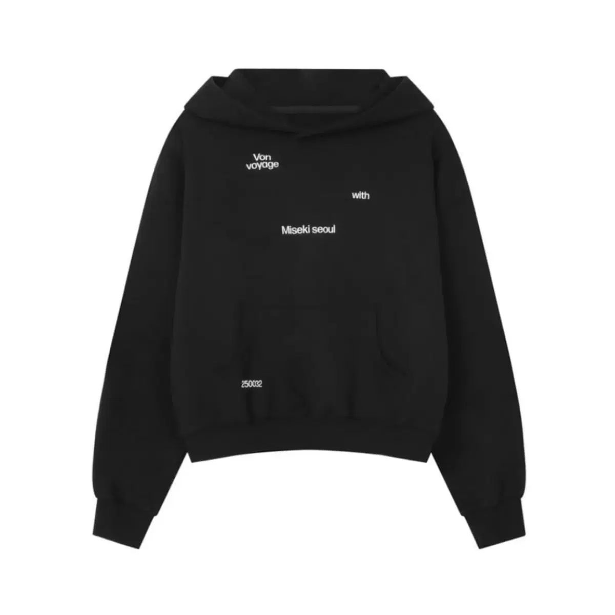 ミセキソウル フード付きTシャツ 黒 Von voyage フード フーディー