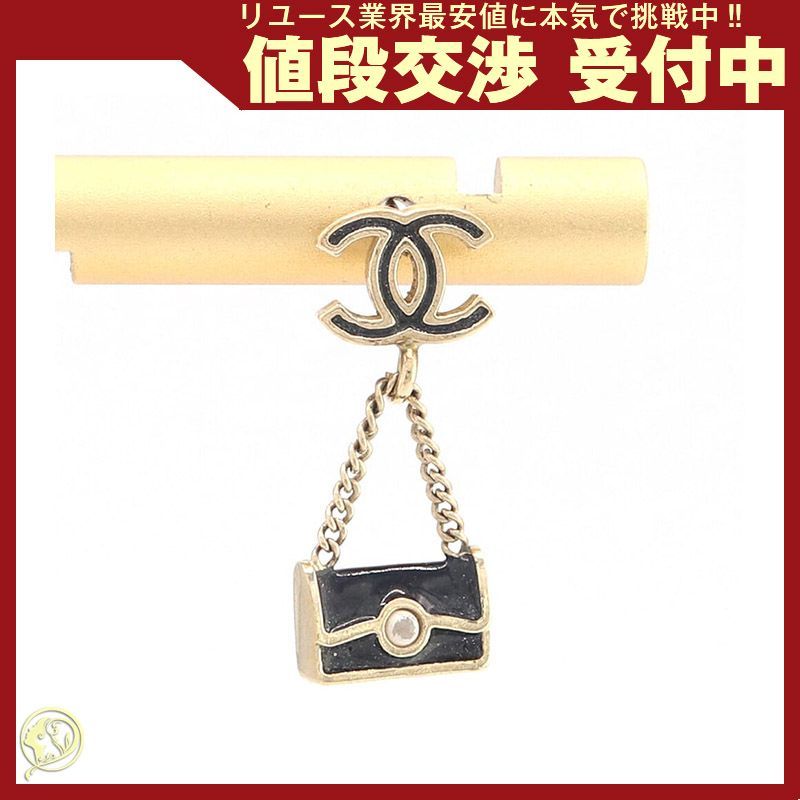 シャネル 片耳ピアス マットゴールド ブラック メタル - メルカリ 