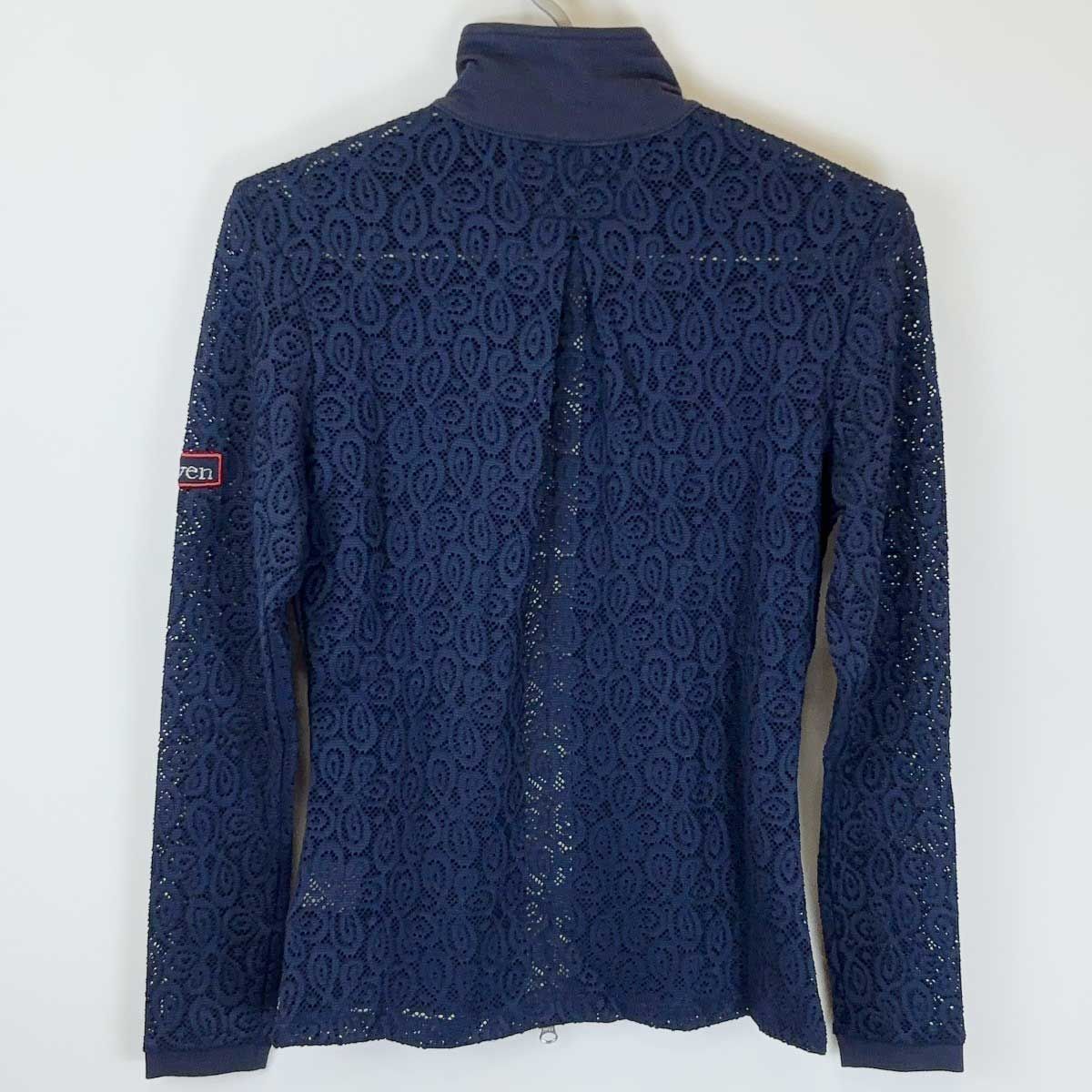  Chriwen クリューベン Silver Blue ストレッチ ジップアップ 長袖 ライディング ロングスリーブ ジャケット XS ネイビー レディース 乗馬 馬術 ジャケット 乗馬