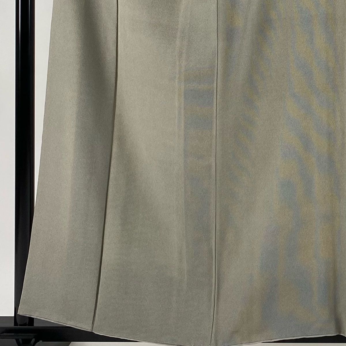 江戸小紋 身丈156.5cm 裄丈63.5cm S 袷 保科土山 落款 行儀 灰緑 正絹 名品