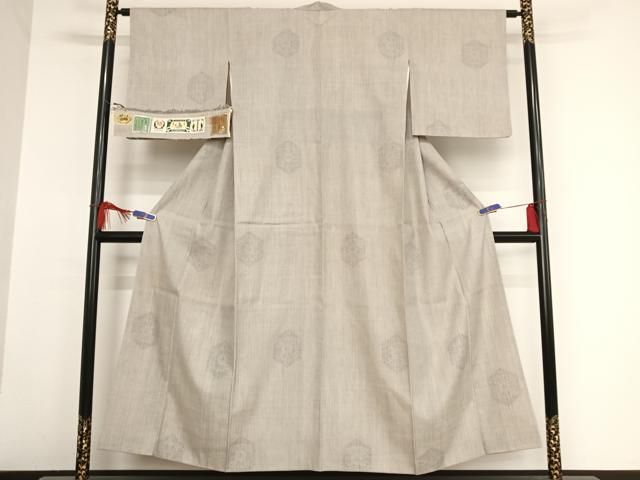 平和屋着物○本場結城紬 重要無形文化財 飛び亀甲 亀甲絣 奥順謹製