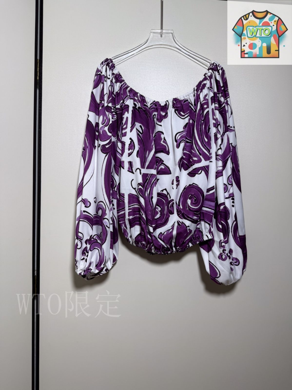 ⭐️DOLCE&GABBANAコレクションライン⭐️ カラフル模様✨セール 今日WTO】Dolce&Gabbana Purple Majolica Off-Shoulder Two