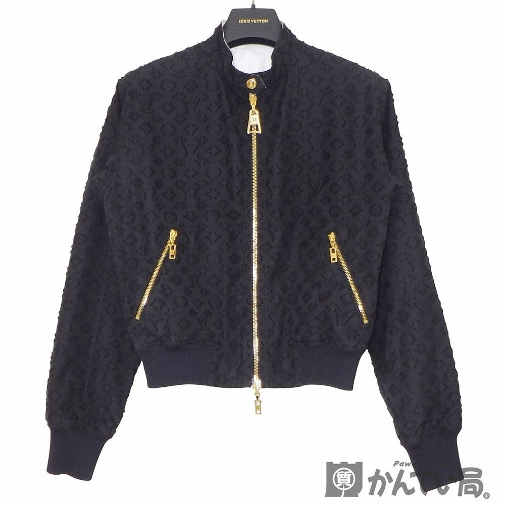 LOUIS VUITTON ノーカラージャケット 34 ブラック LOUIS VUITTON】ルイ・ヴィトン ノーカラージャケット