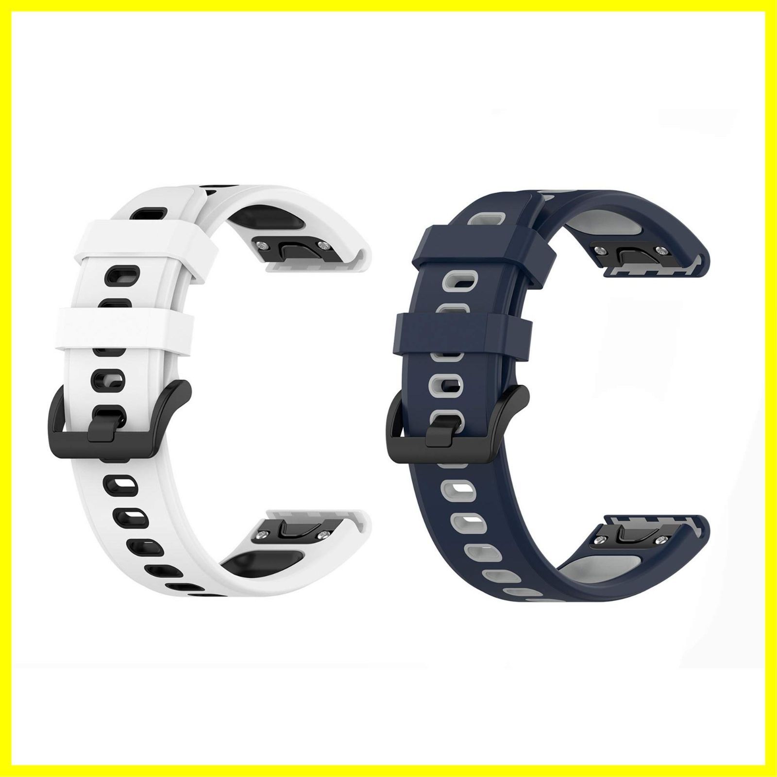 Approach S70 47mm/S62/Fenix7/Instinct2用バンド 交換バンド 2色セット シリコンバンド ベルト Forerunner 965/955/ Instinct/ForeAthlete GARMIN(ガーミン) 945/Fenix