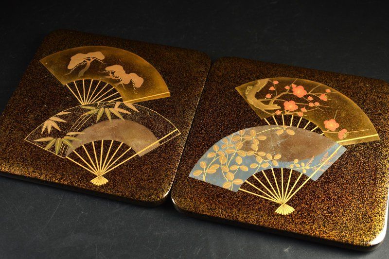 能登輪島塗 梨地扇面蒔絵