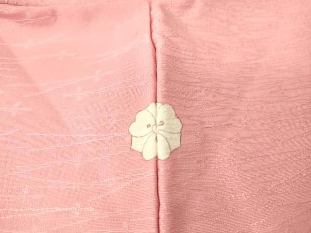 平和屋着物●上質な色無地　風景草花地紋　松葉色　正絹　逸品　DABD9300ud 平和屋着物○上質な色無地 風景草花地紋 松葉色 正絹 逸品 DABD9300ud