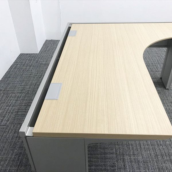 L字デスク 右ラウンド インクルード 引出し無 オフィスデスク W1600 イトーキ ファインウォールナットL