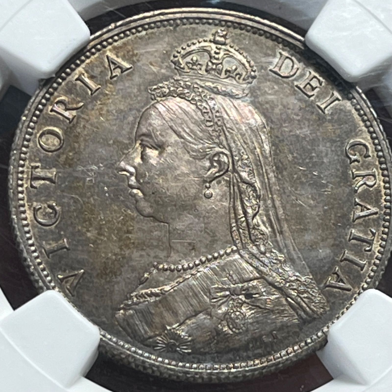 1887 イギリス ヴィクトリア女王 ジュビリーヘッド プルーフ 銅メダル 2枚 1887年 イギリス 2シリング銀貨 ヴィクトリア女王 ジュビリー