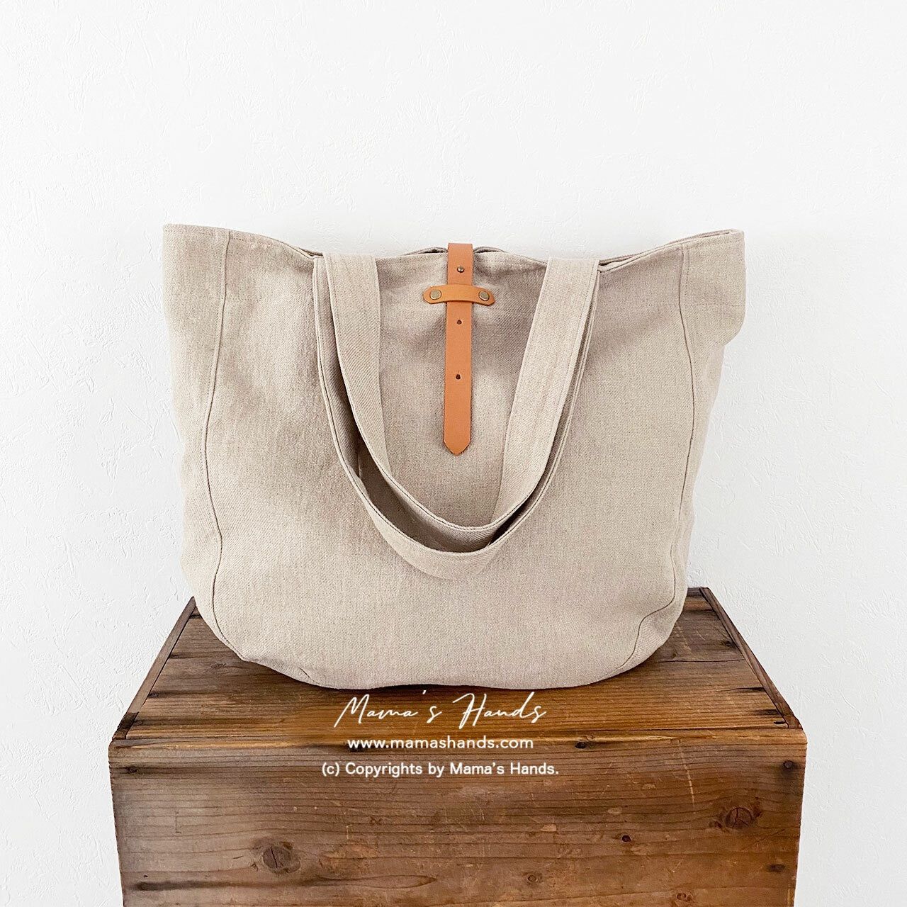 6点売れました 大きい リネン ナチュラル 生成り ベージュ ナチュラル 革 トートバック NEXPOTALLINN_EU