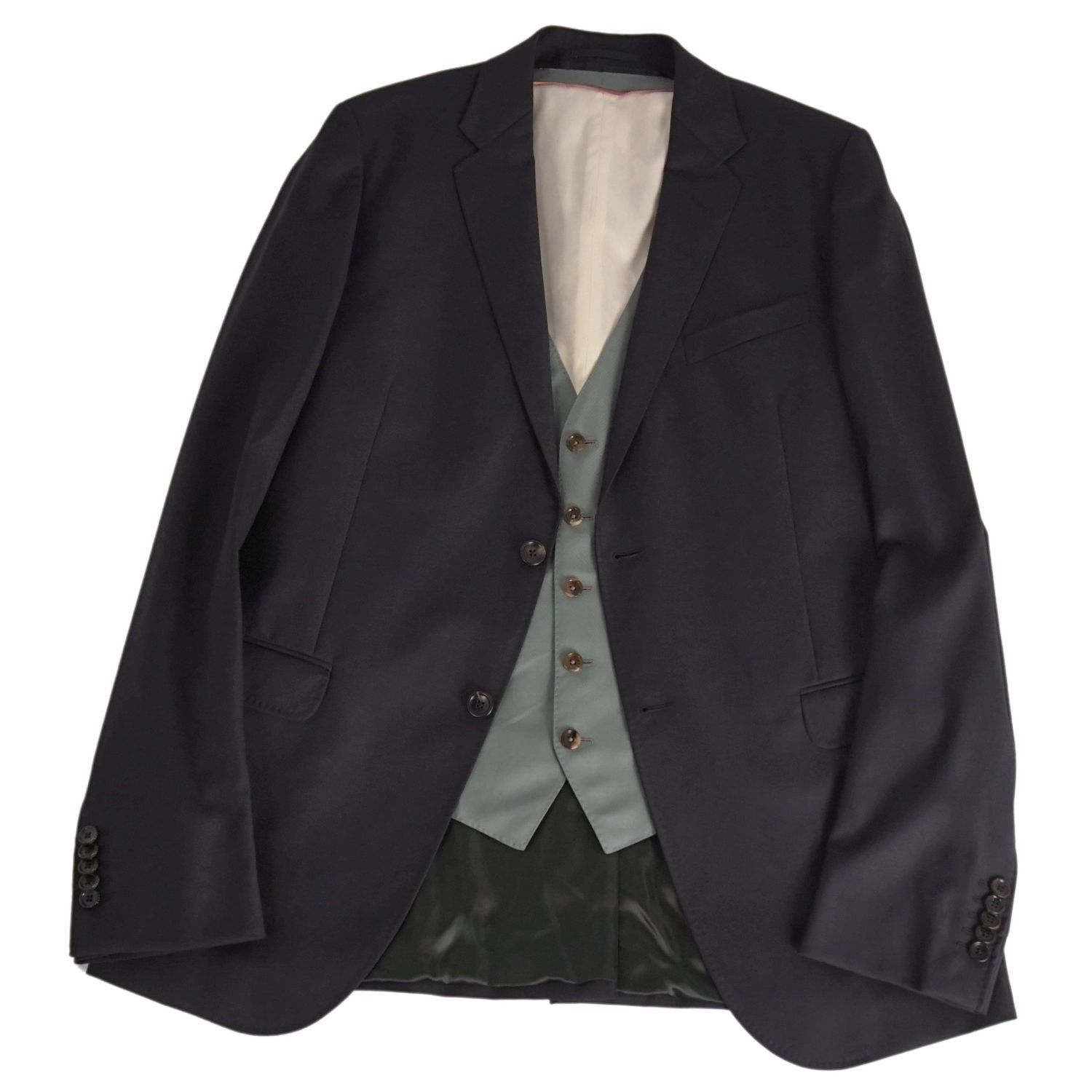 美品 グッチ GUCCI セットアップ 3ピース スーツ 無地 ウール ジャケッ 