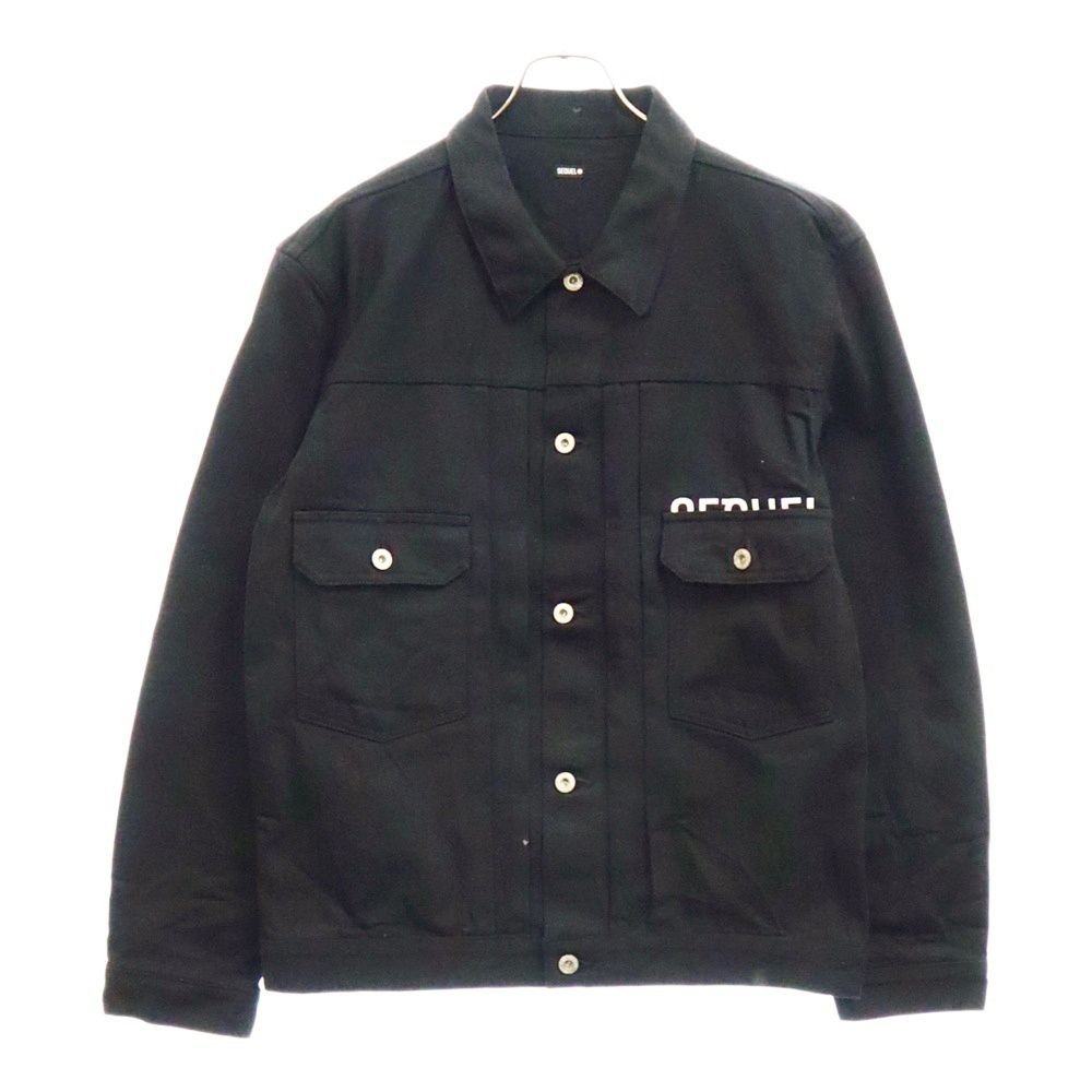 SEQUEL (シークエル) 22SS BLACK DENIM JACKET ロゴプリント 2nd型