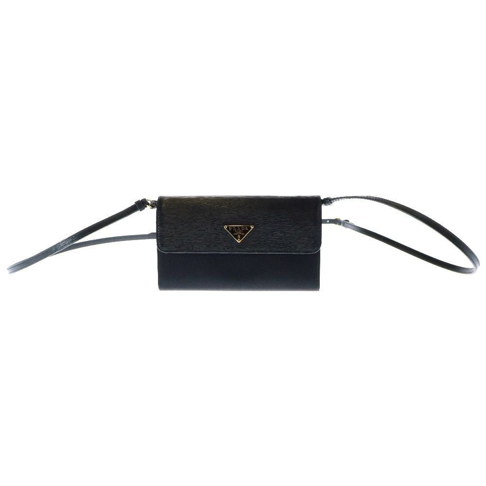 PRADA ウォレットキーチェーン チョーカートライアングルプレート ブラック PRADA ウォレットキーチェーン チョーカートライアングル