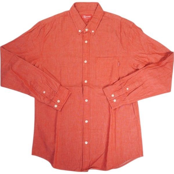 Size M SUPREME シュプリーム L|S Oxford Shirt 長袖シャツ 赤 -非常に良い 20819127
