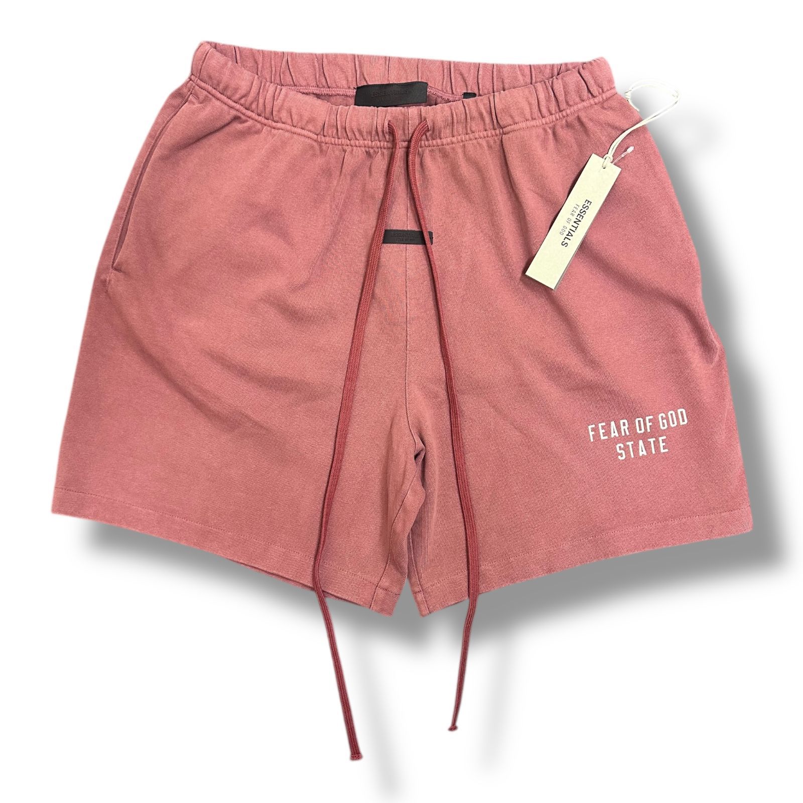 FOG ESSENTIALS SWEAT SHORTS スウェット イージーショーツ ロゴプリント 裏毛 ハーフパンツ フィアオブゴッド エフオージー エッセンシャルズ レッド系 M 83209A3